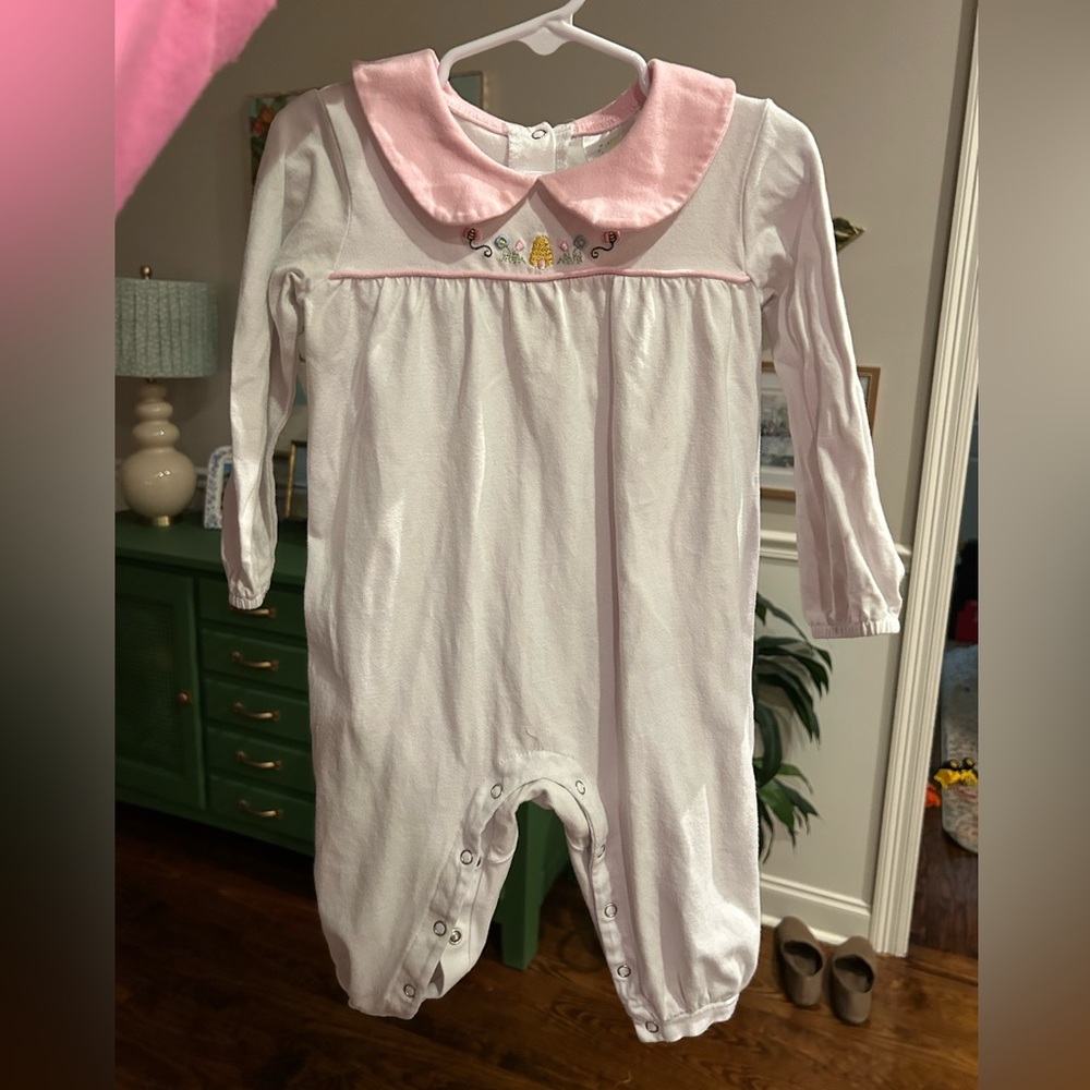 Stitchy fish Pink and White Kids One Piece